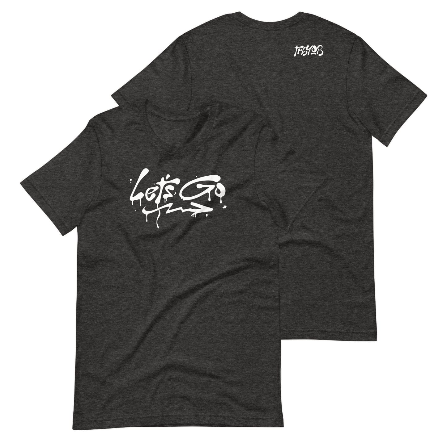 Gray short sleeve Let's Go Tee, Front and Back, Christian Apparel