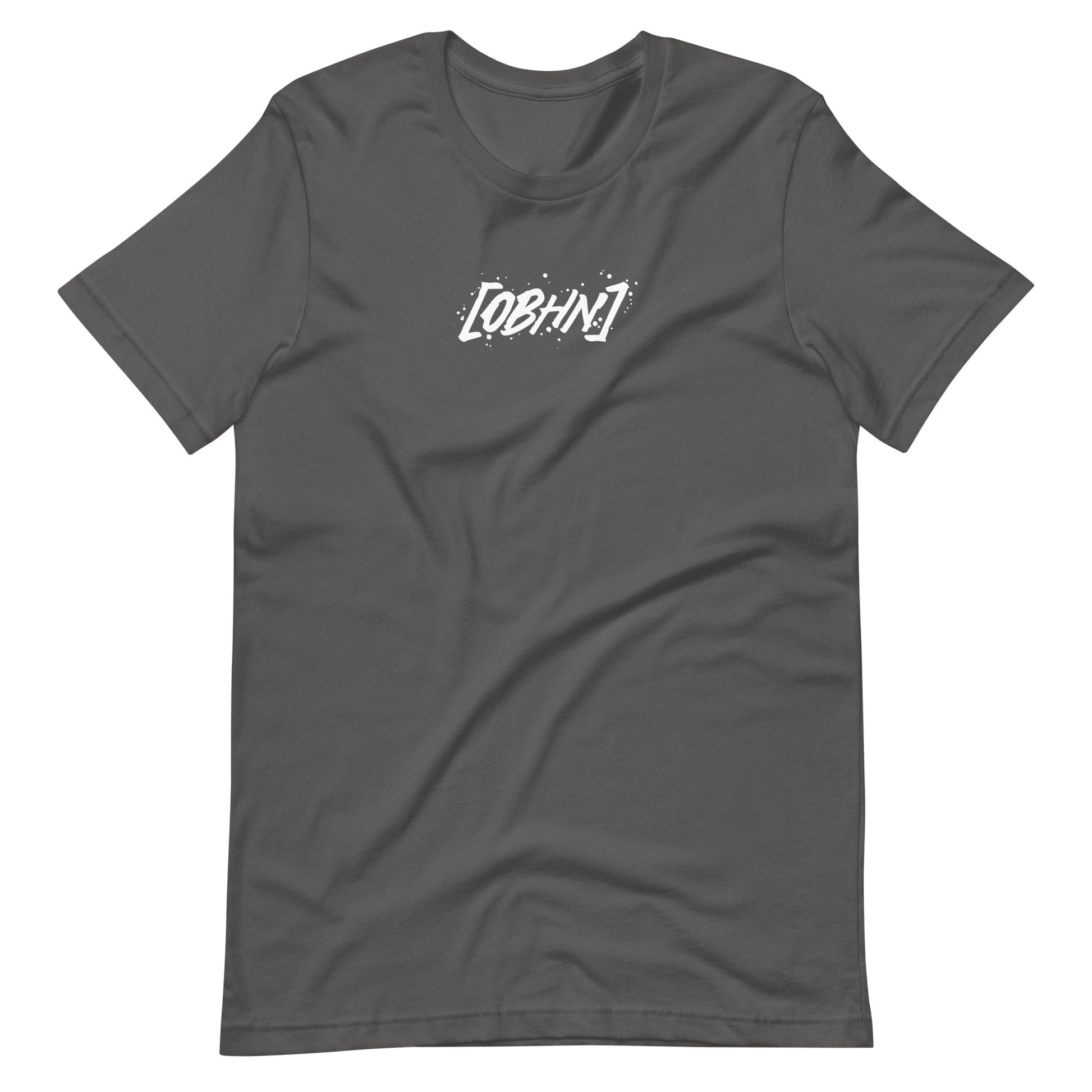 Gray short sleeve OBHN Script Tee, Front, Christian Apparel