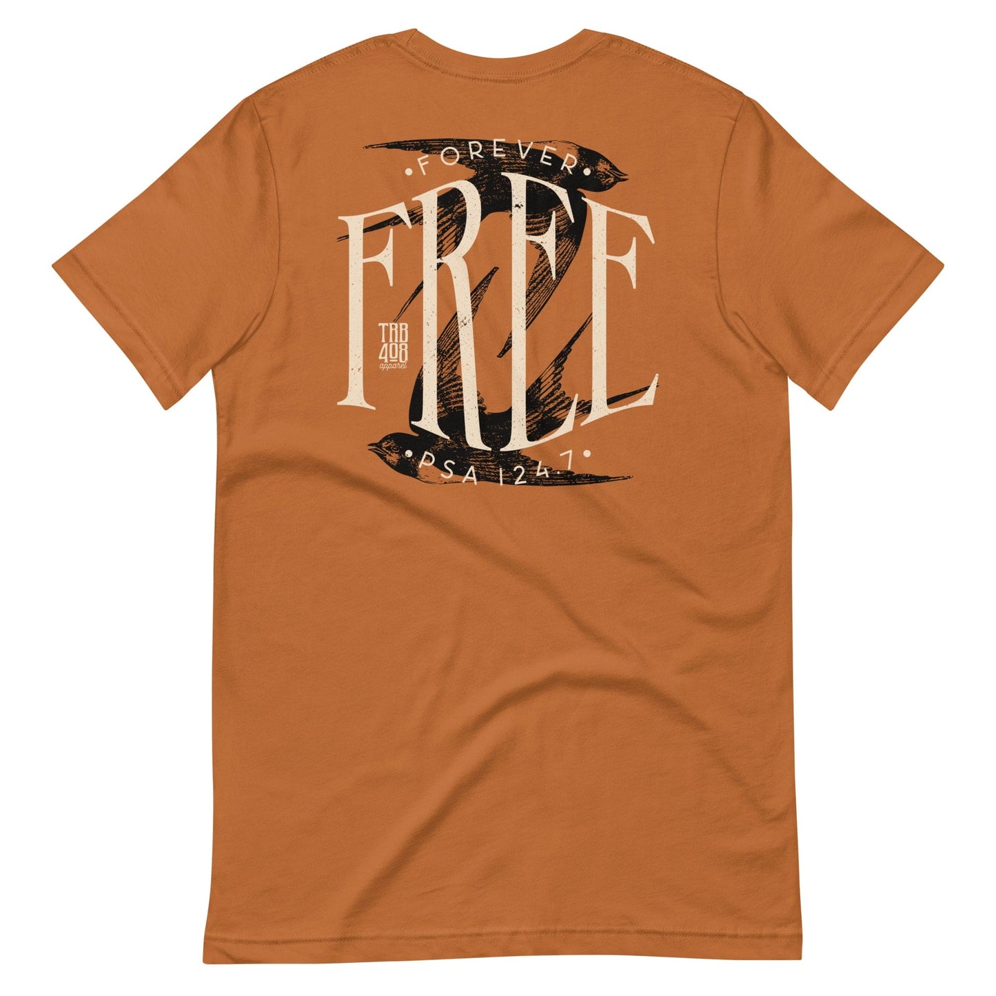 Toast short sleeve Free Bird Tee, Back, Christian Apparel