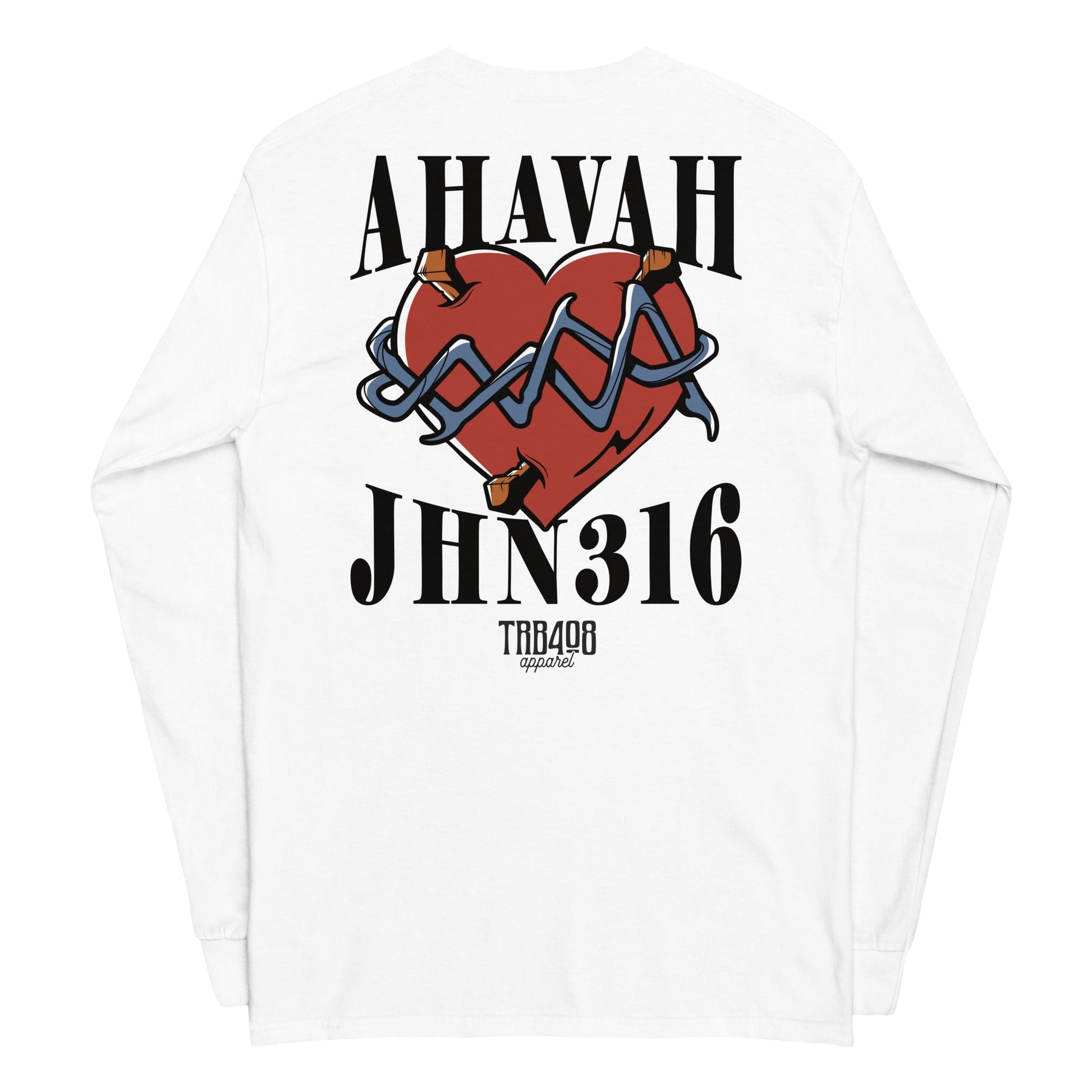 White long sleeve His Big Love Tee, Back, Christian Apparel