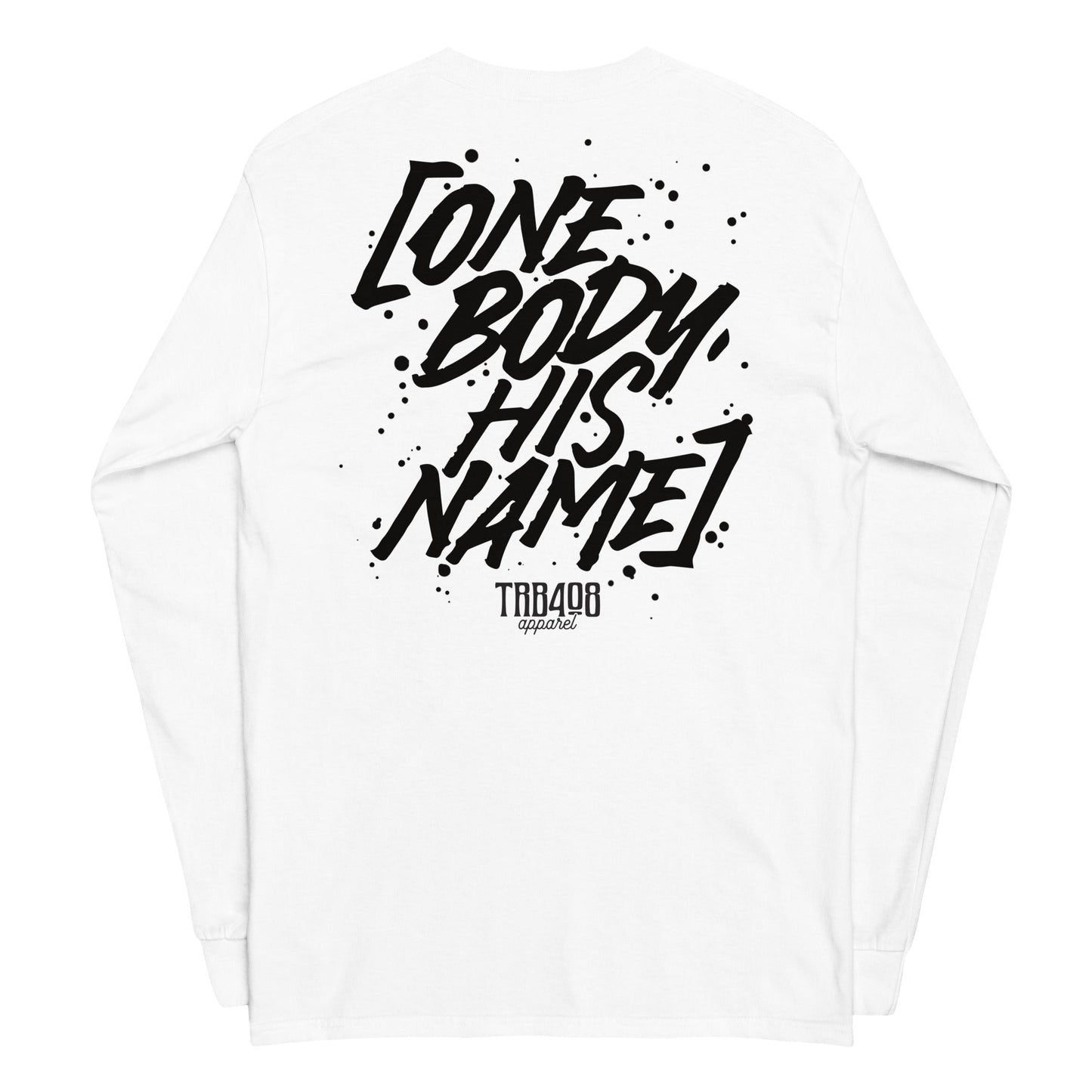 White long sleeve OBHN Script Tee, Back, Christian Apparel