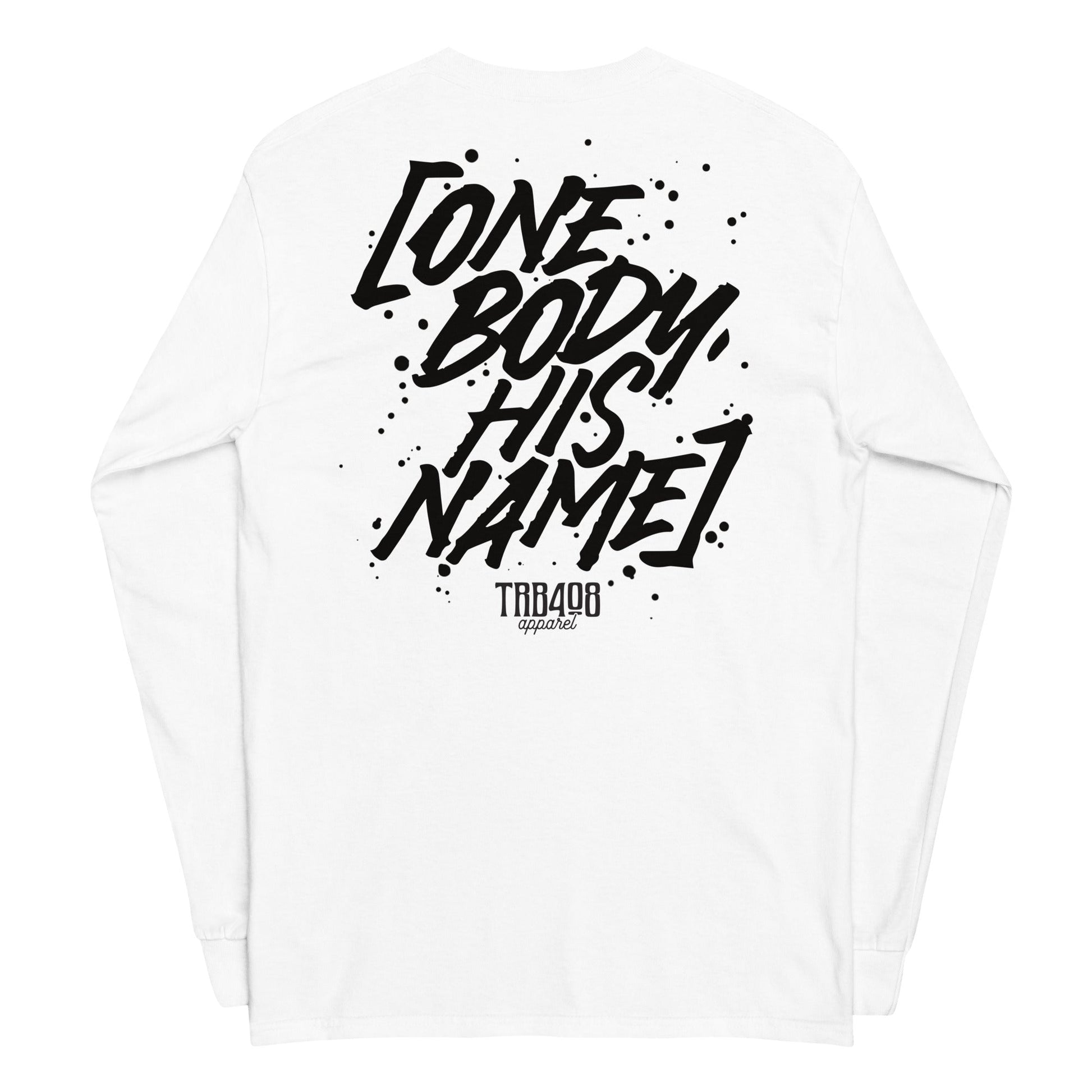 White long sleeve OBHN Script Tee, Back, Christian Apparel