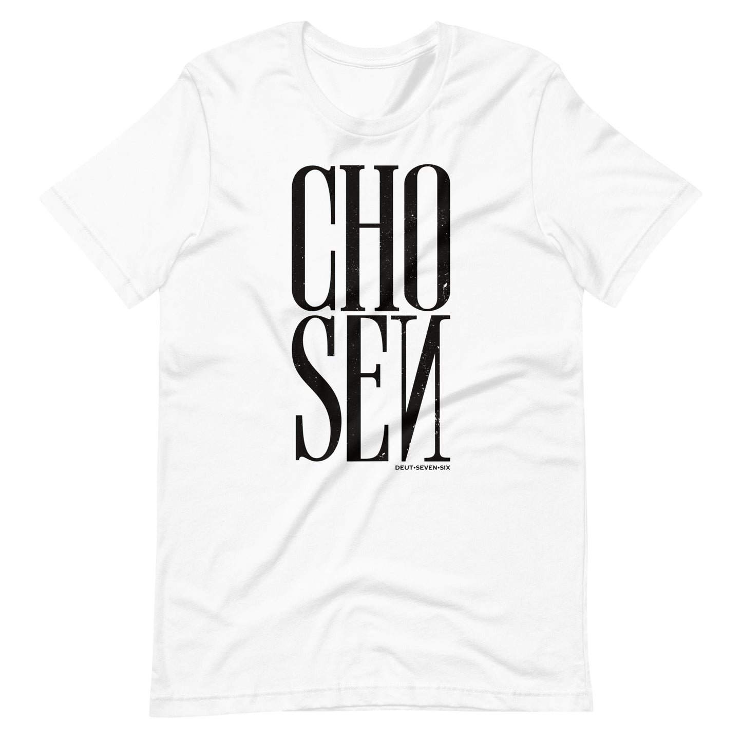 White short sleeve Chosen Tee, Front, Christian Apparel