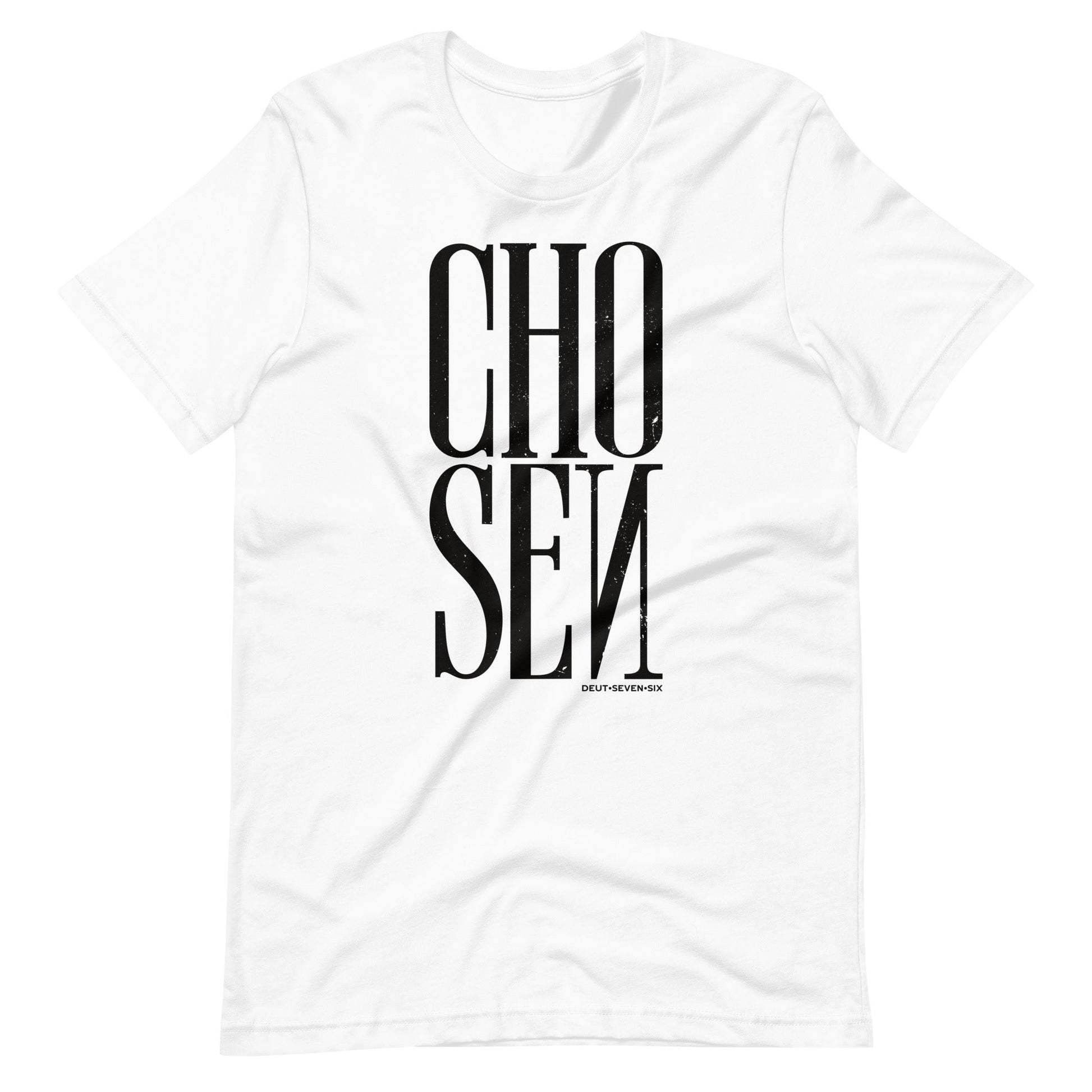 White short sleeve Chosen Tee, Front, Christian Apparel