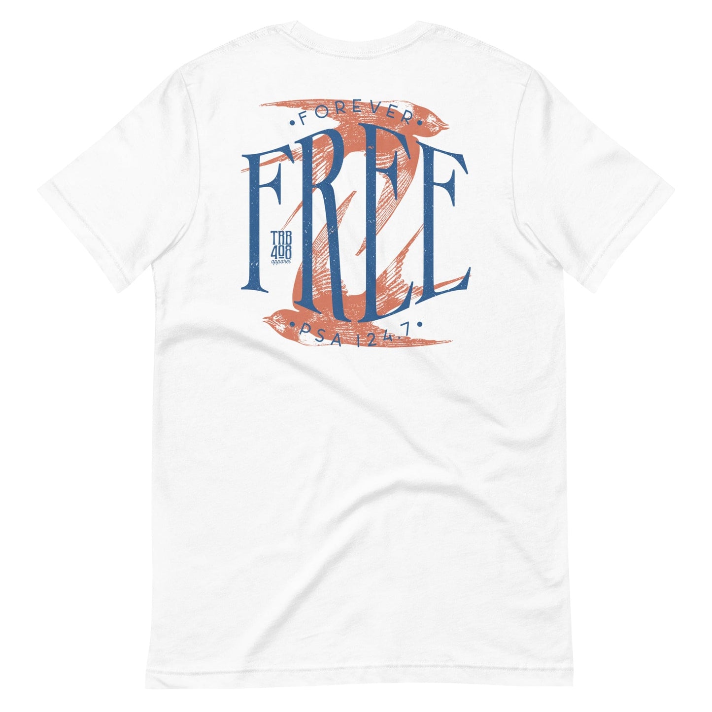 White short sleeve Free Bird Tee, Back, Christian Apparel