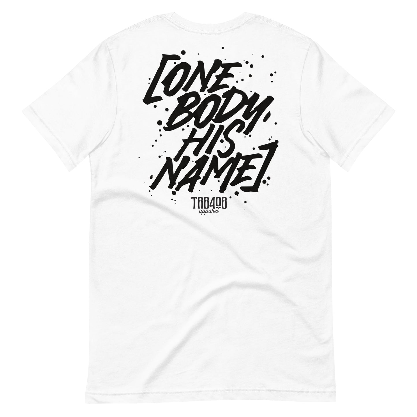 White short sleeve OBHN Script Tee, Back, Christian Apparel