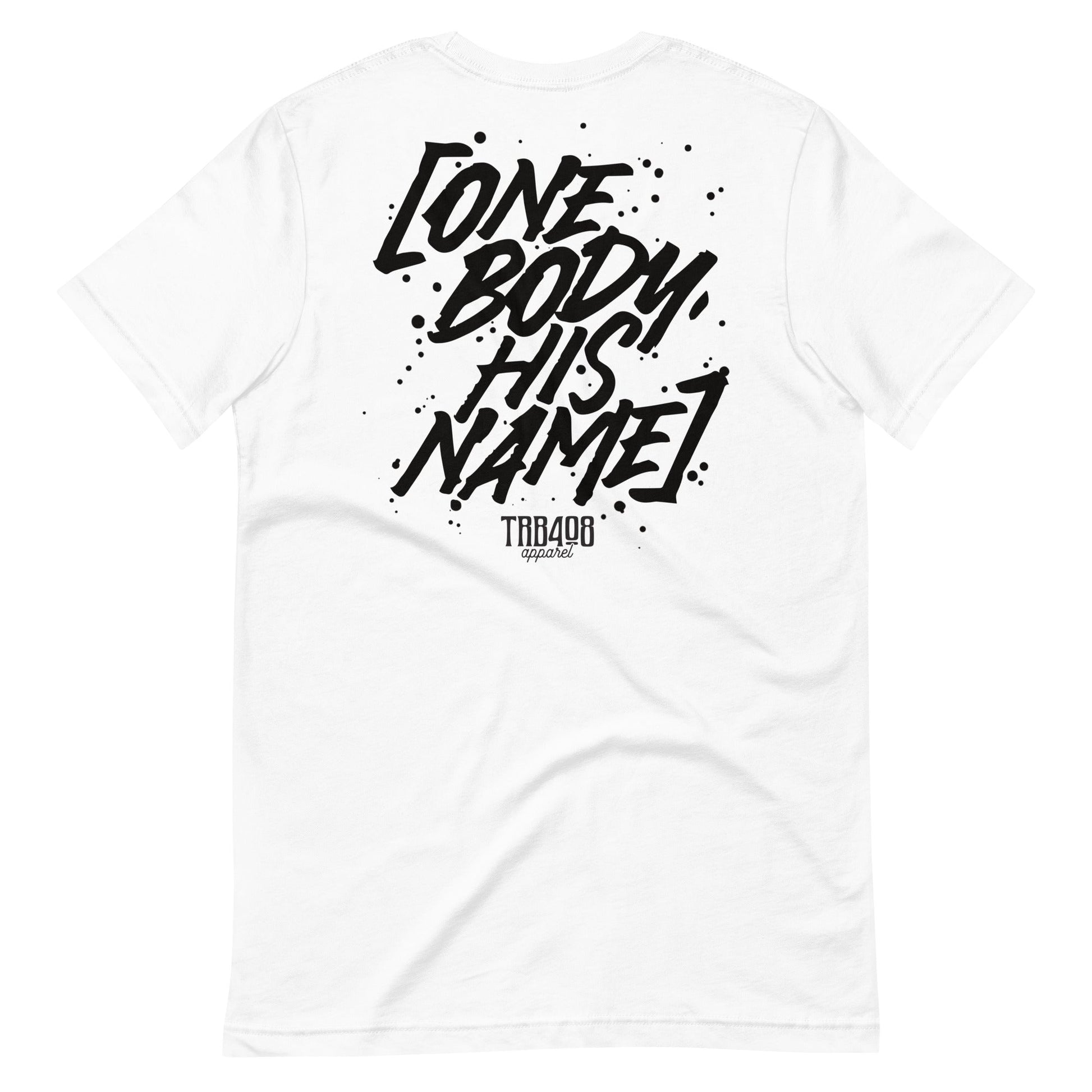 White short sleeve OBHN Script Tee, Back, Christian Apparel