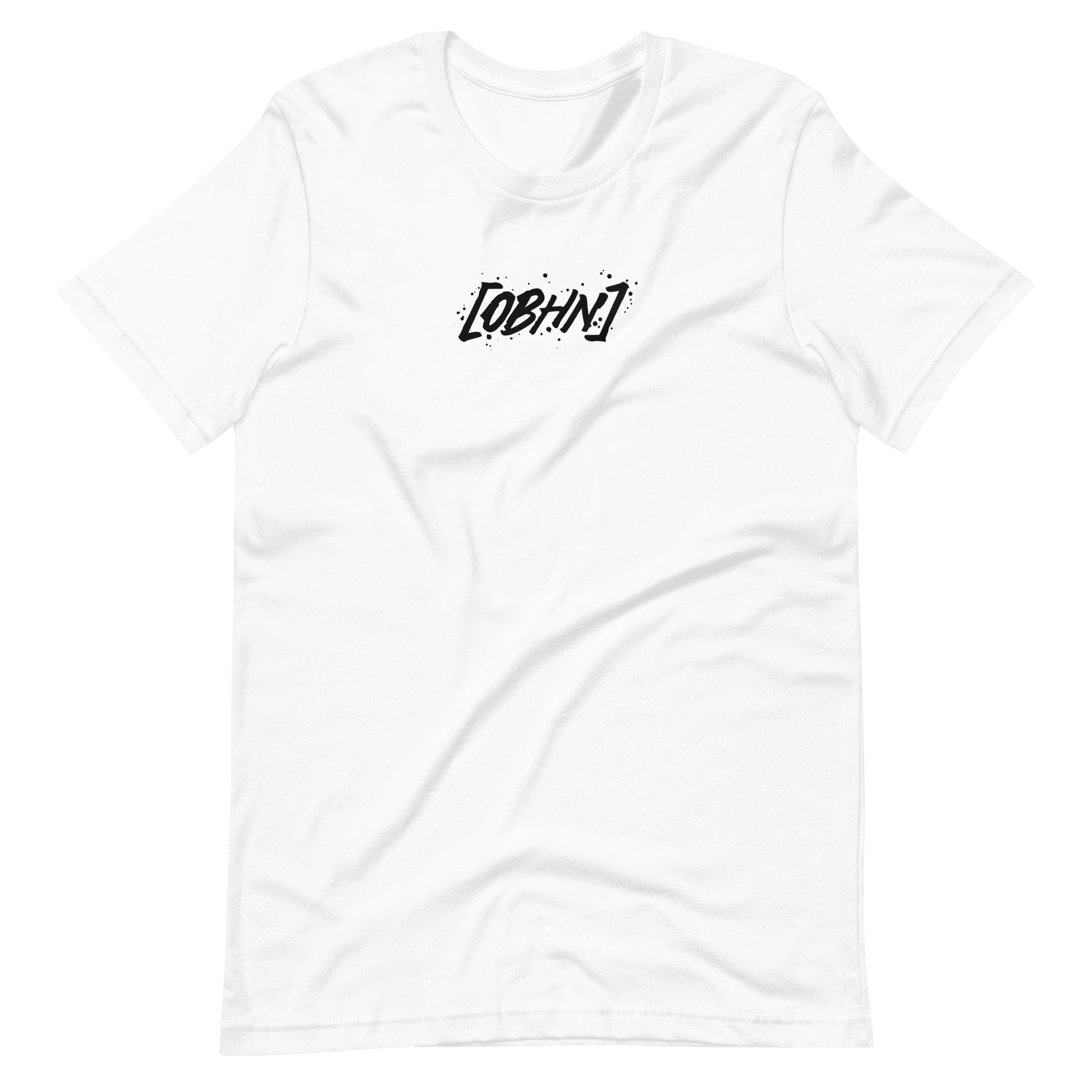 White short sleeve OBHN Script Tee, Front, Christian Apparel