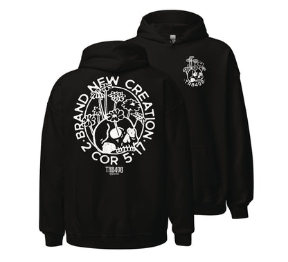 Black Brand New Creation Hoodie, Front and Back, Christian Apparel