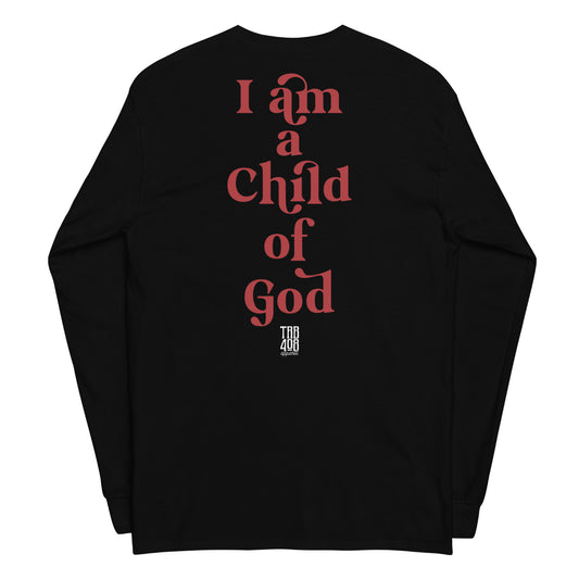 Black long sleeve Child Of God Tee, Back, Christian Apparel