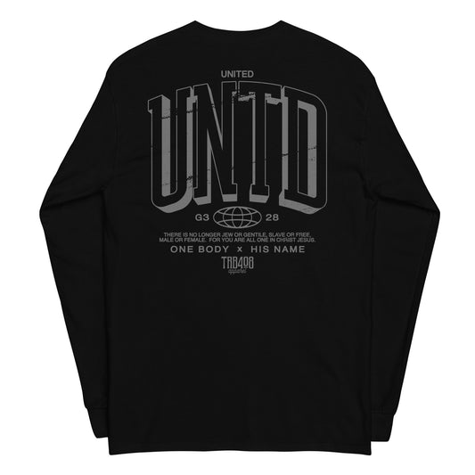 Black long sleeve Tall UNTD Tee, Back, Christian Apparel