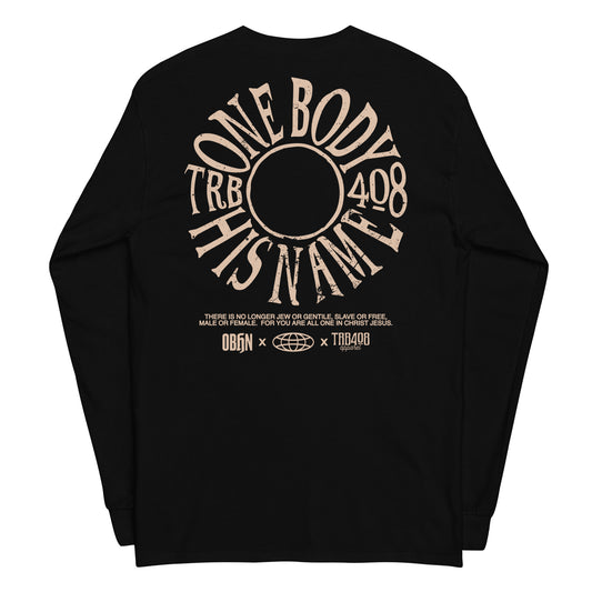 Black long sleeve The TRIBE Tee, Back, Christian Apparel