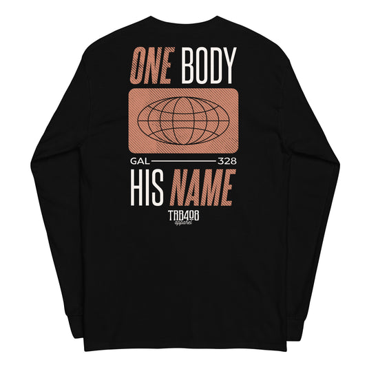 Black long sleeve Tribe Globe Tee, Back, Christian Apparel