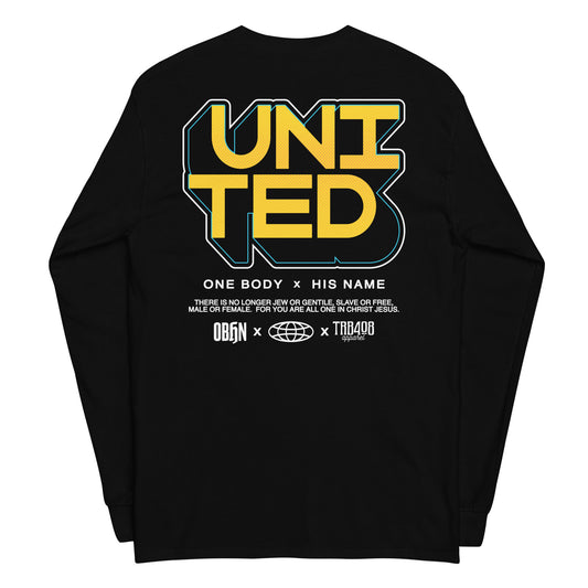 Black long sleeve United 3D Tee, Back, Christian Apparel