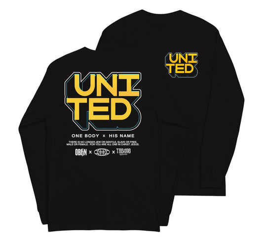Black long sleeve United 3D Tee, Front and Back, Christian Apparel