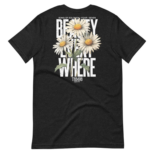 Black short sleeve Beauty Everywhere Tee, Back, Christian Apparel