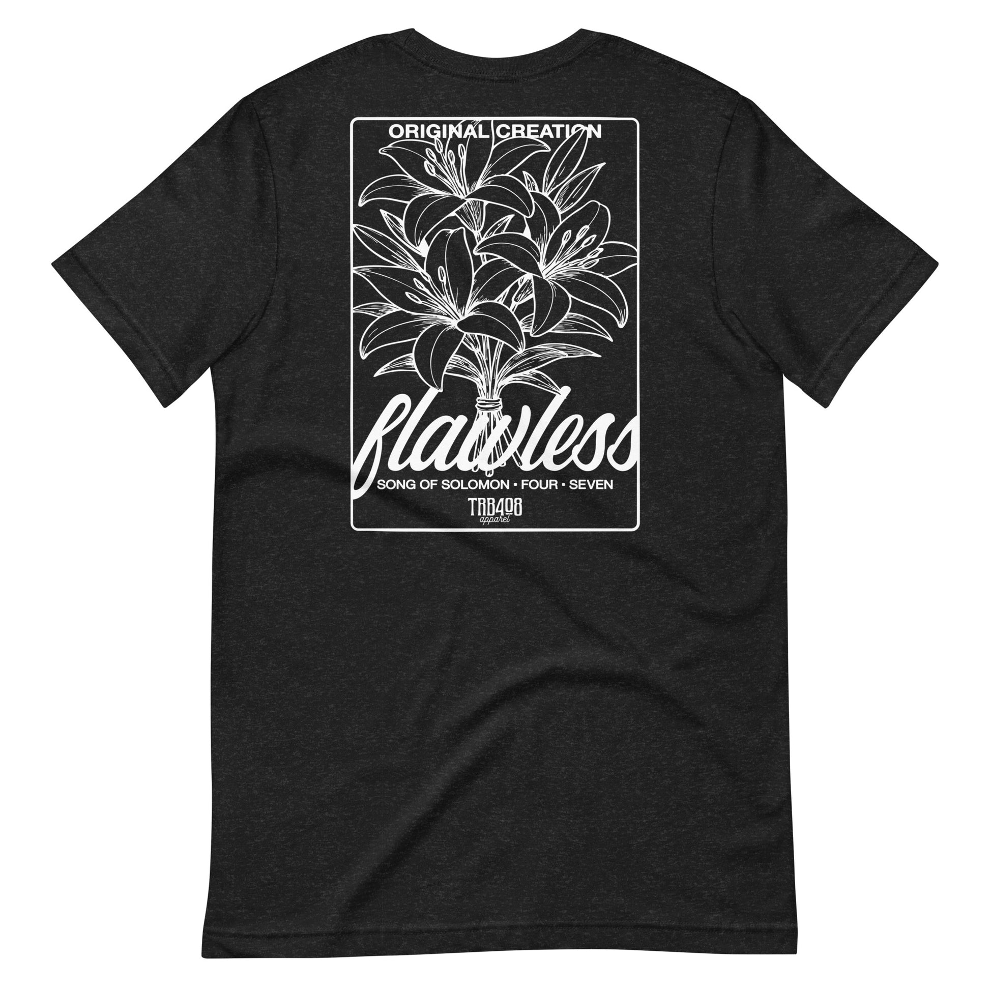 Black short sleeve Flawless Rose 2.0 Tee, Back, Christian Apparel