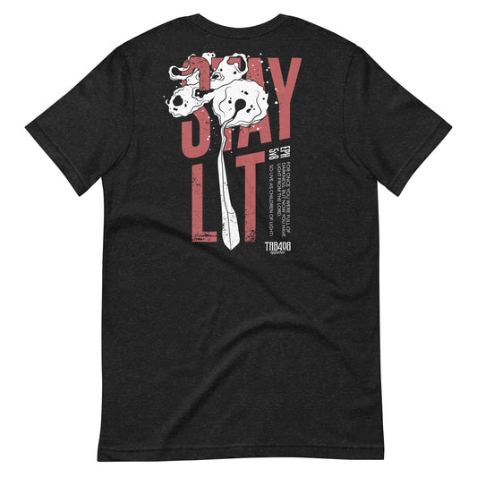 Black short sleeve Lit Tee, Back, Christian Apparel