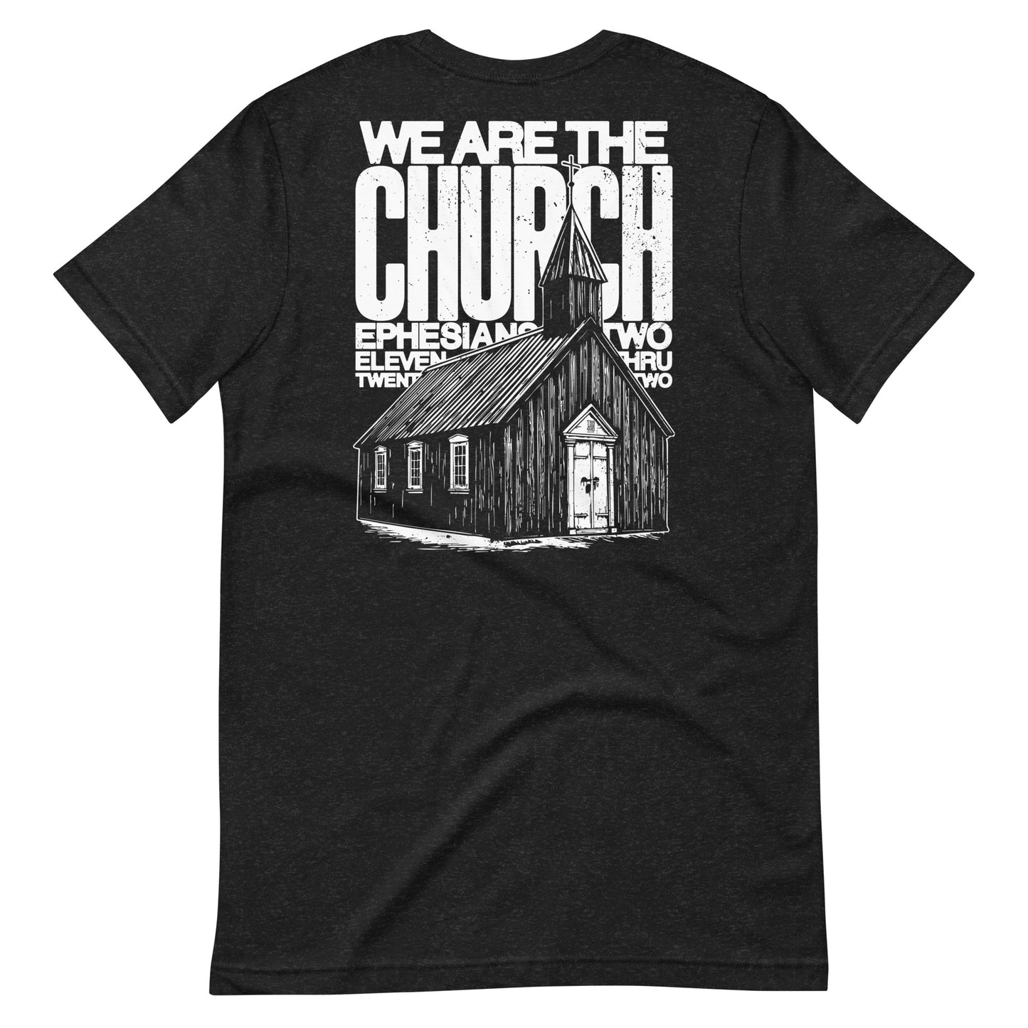 Black short sleeve The Church Tee, Back, Christian Apparel