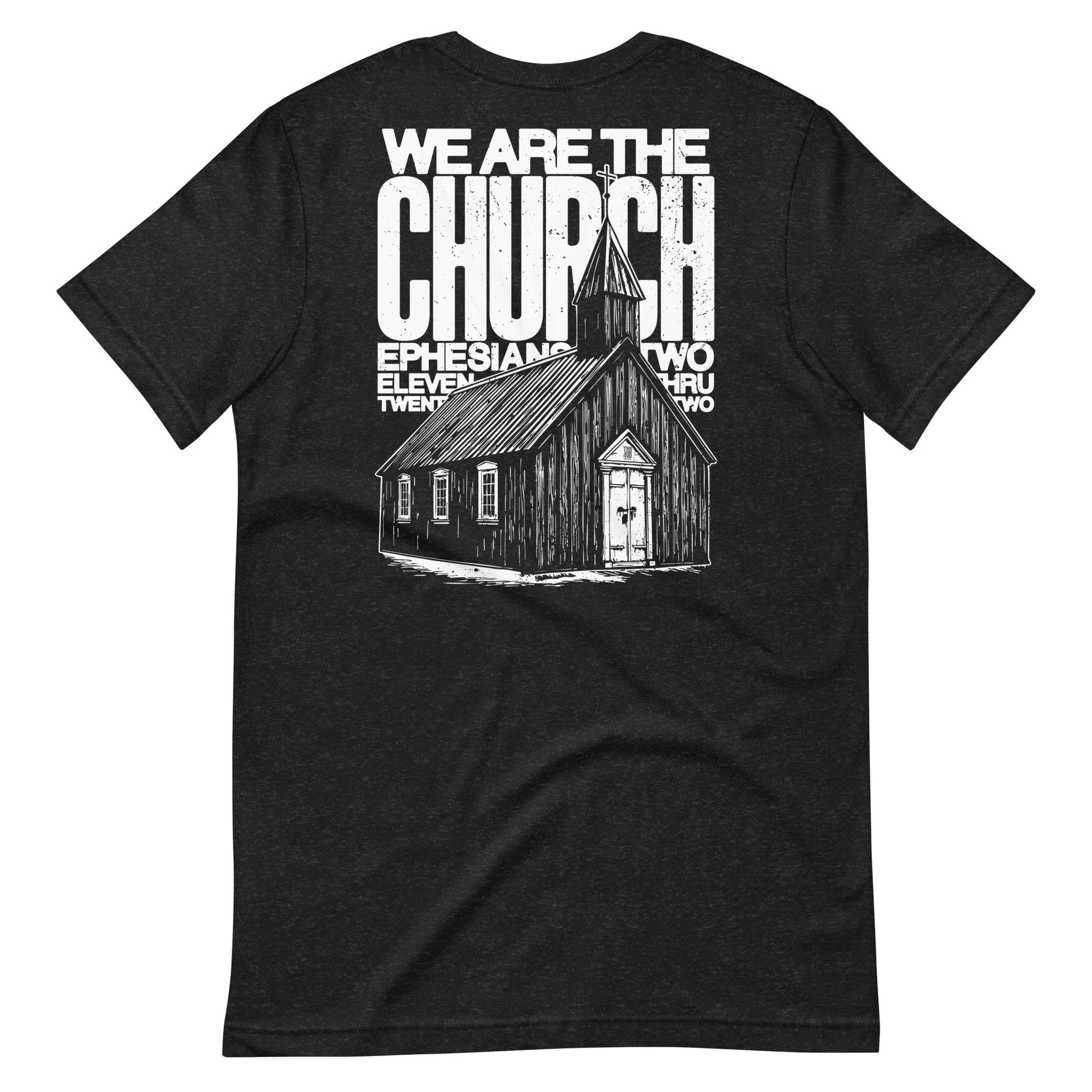 Black short sleeve The Church Tee, Back, Christian Apparel