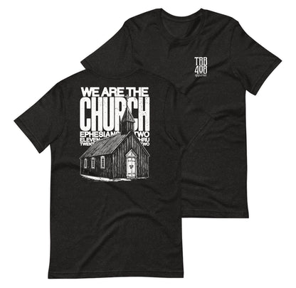 Black short sleeve The Church Tee, Front and Back, Christian Apparel