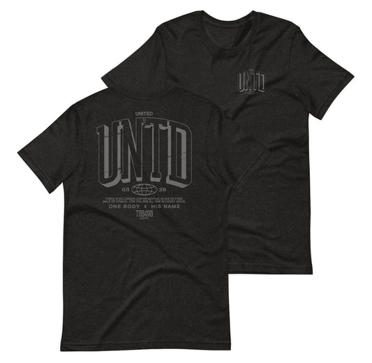 Black short sleeve The Tall UNTD Tee, Front and Back, Christian Apparel