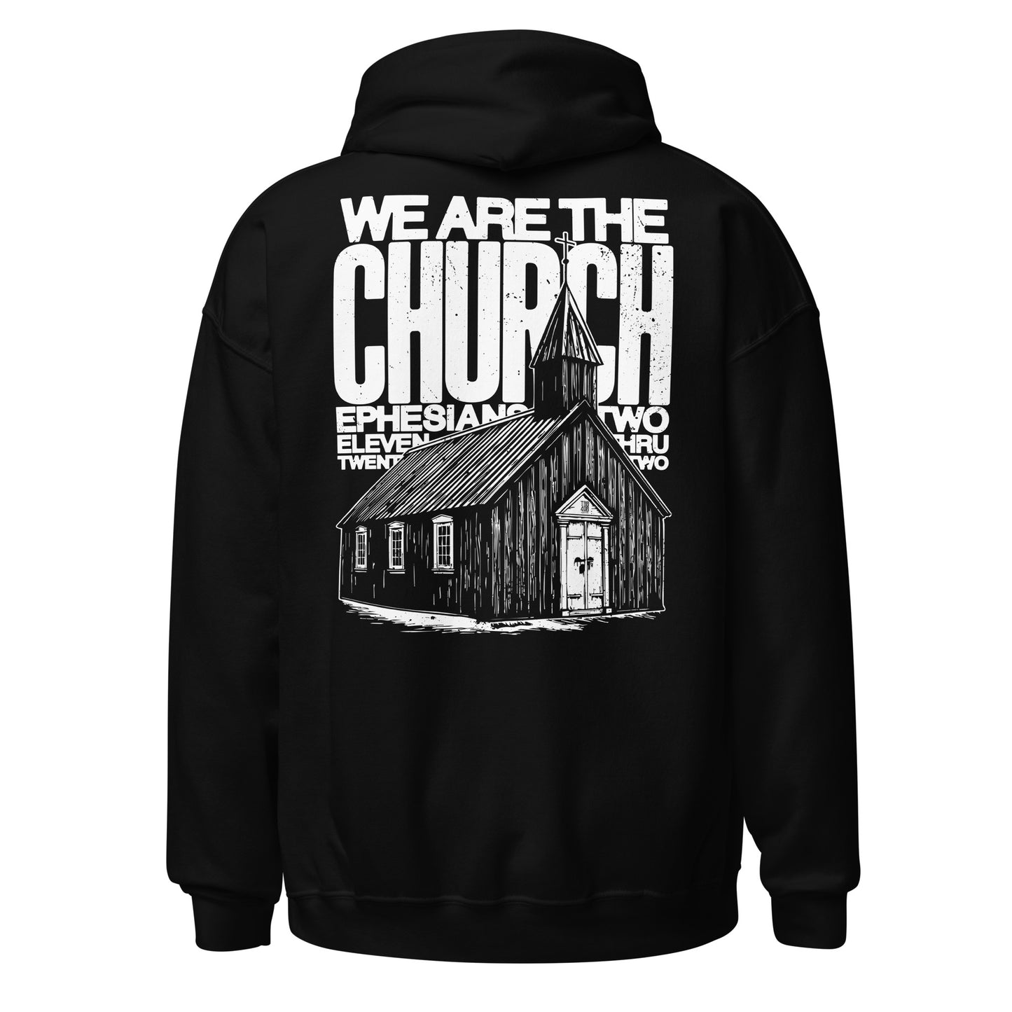 Black The Church Hoodie, Back, Christian Apparel