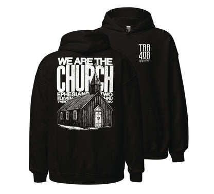 Black The Church Hoodie, Front and Back, Christian Apparel