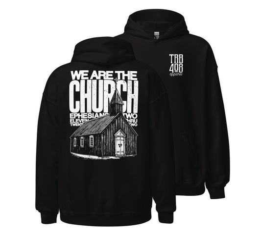 Black The Church Hoodie, Front and Back, Christian Apparel