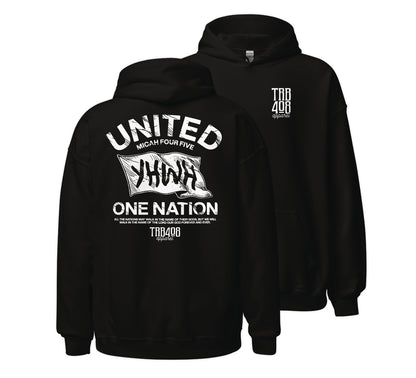 Black YHWH Flag Hoodie, Front and Back, Christian Apparel