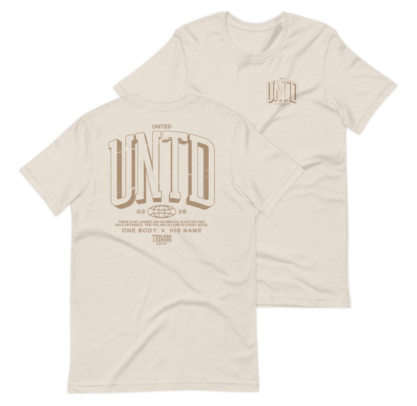 Dust short sleeve Tall UNTD Tee, Front and Back, Christian Apparel