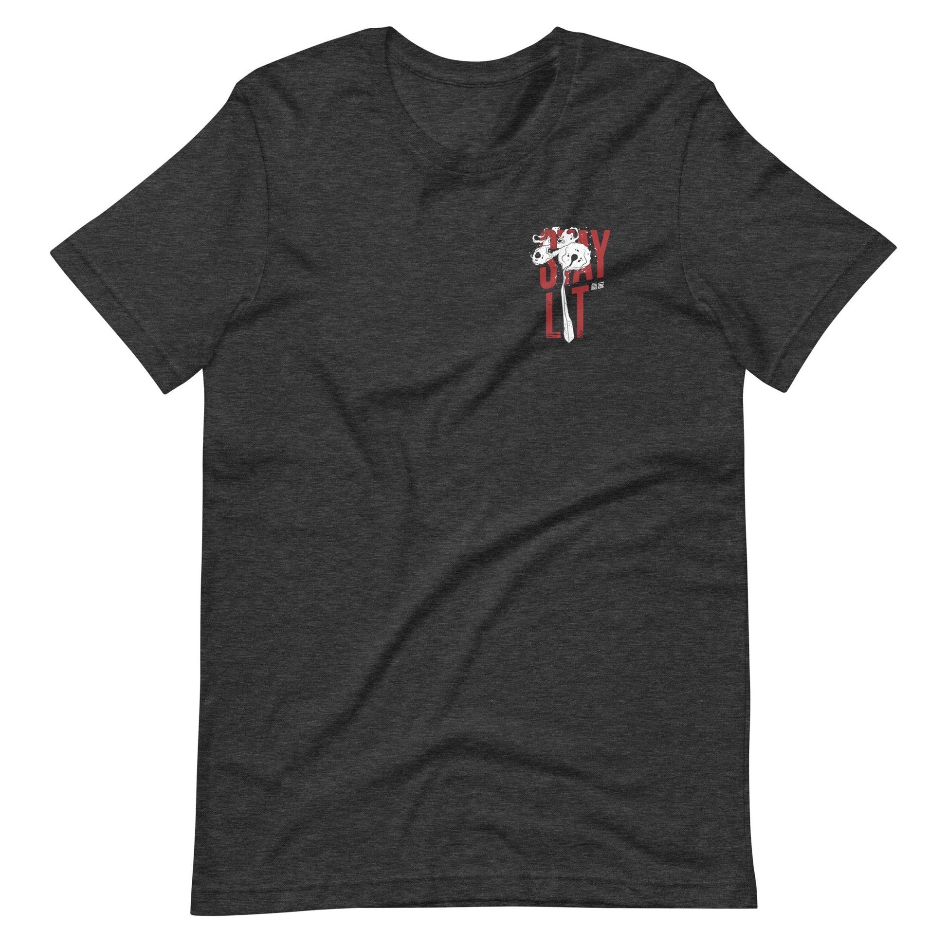 Gray short sleeve Lit Tee, Front, Christian Apparel