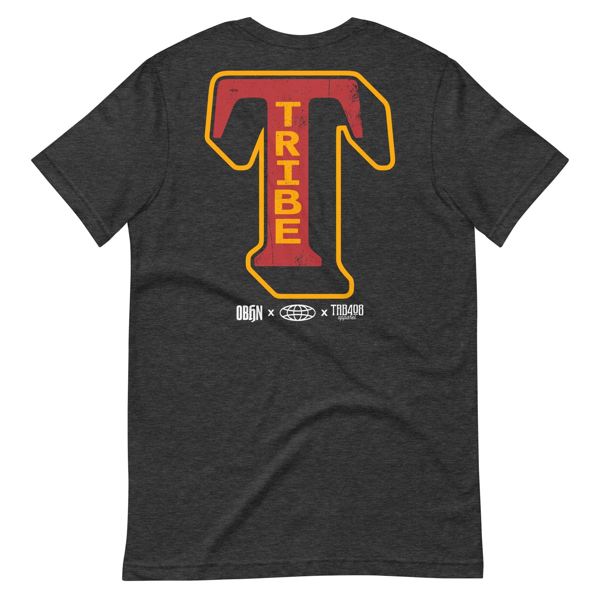 Gray short sleeve Solo TRIBE Tee, Back, Christian Apparel