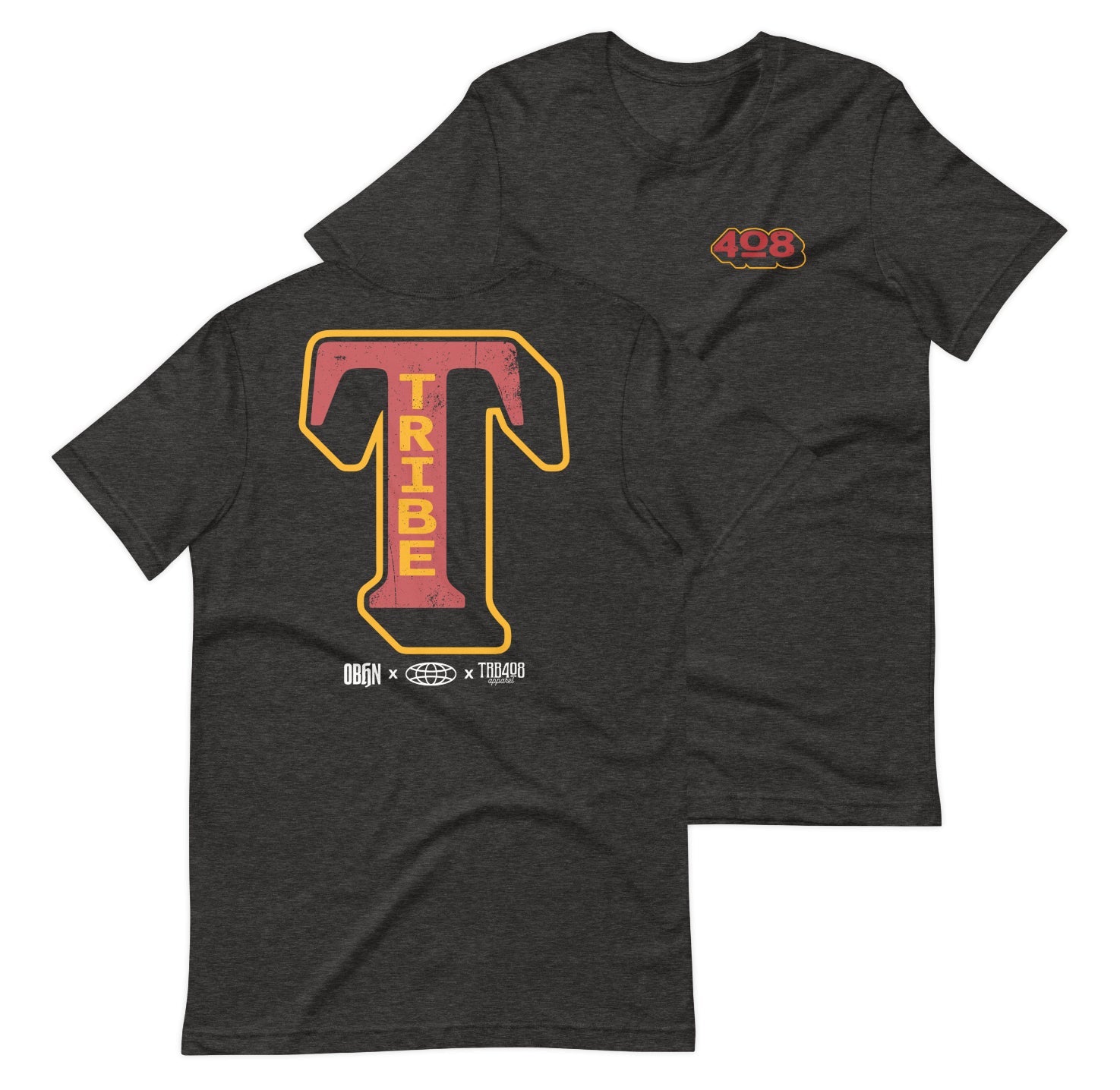 Gray short sleeve Solo TRIBE Tee, Front and Back, Christian Apparel