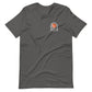 Gray short sleeve Steadfast & Grateful Tee, Front, Christian Apparel