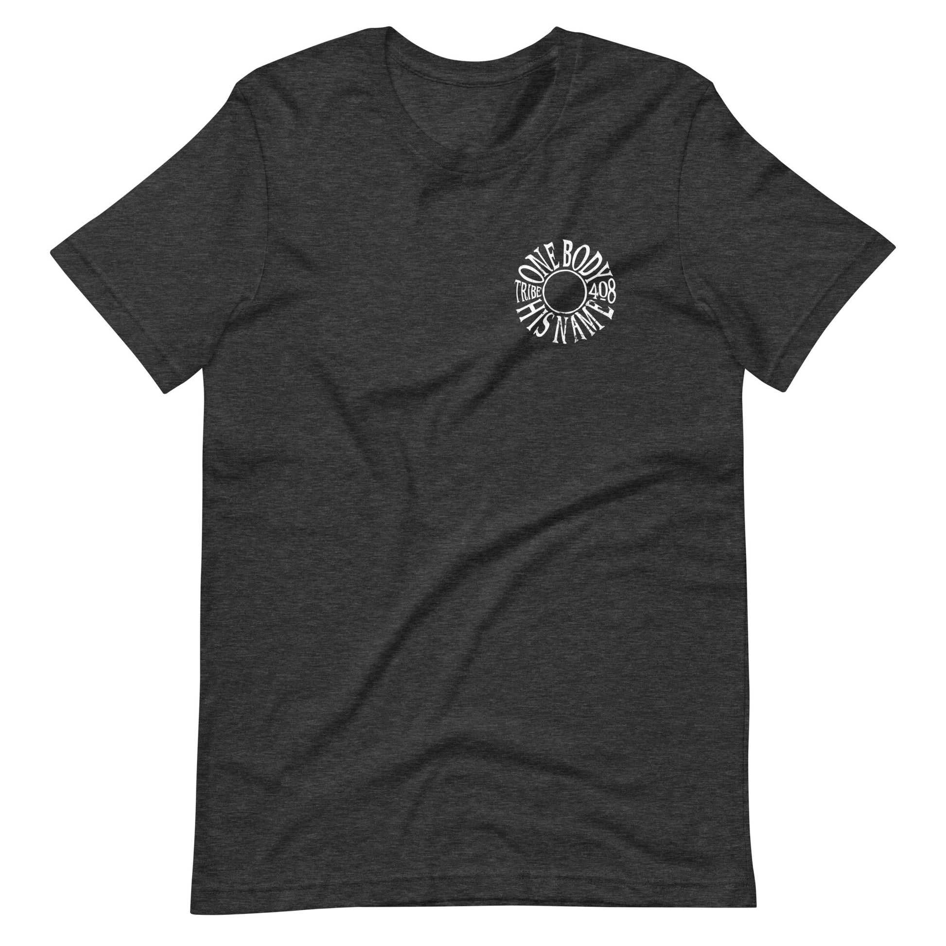 Gray short sleeve The Tribe Tee, Front, Christian Apparel