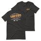 Gray short sleeve United Globe Tee, Front and Back, Christian Apparel