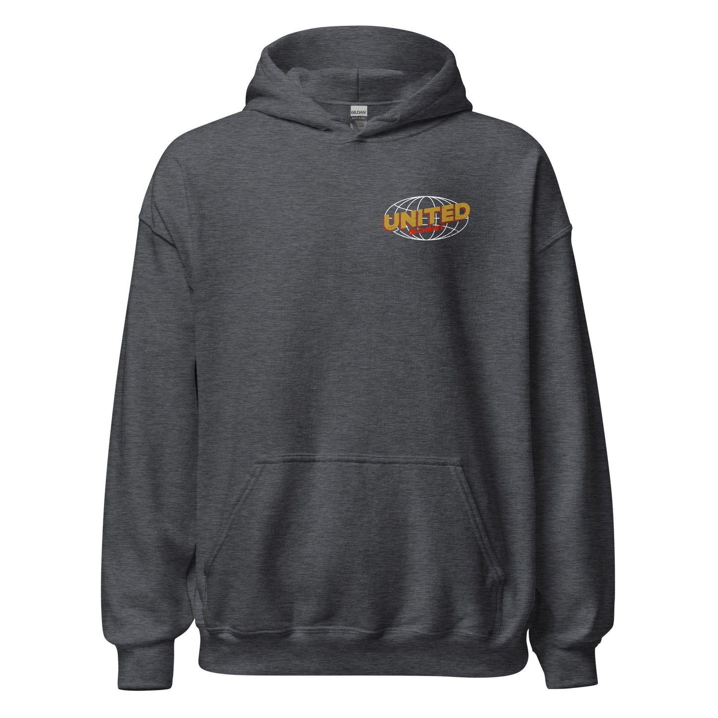 Gray United Globe Hoodie, Front, Christian Apparel