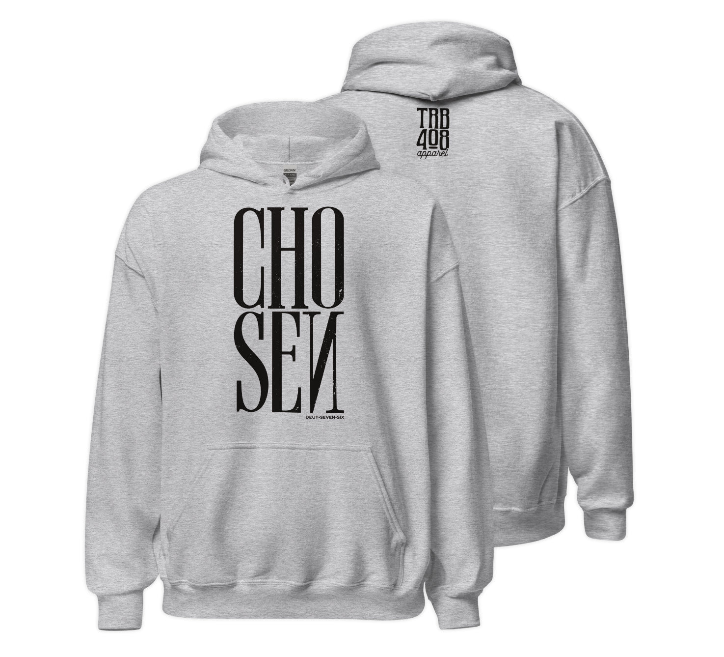 Light Gray His Will Hoodie, Front and Back, Christian Apparel