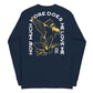 Navy long sleeve Sparrow & Lily Tee, Back, Christian Apparel