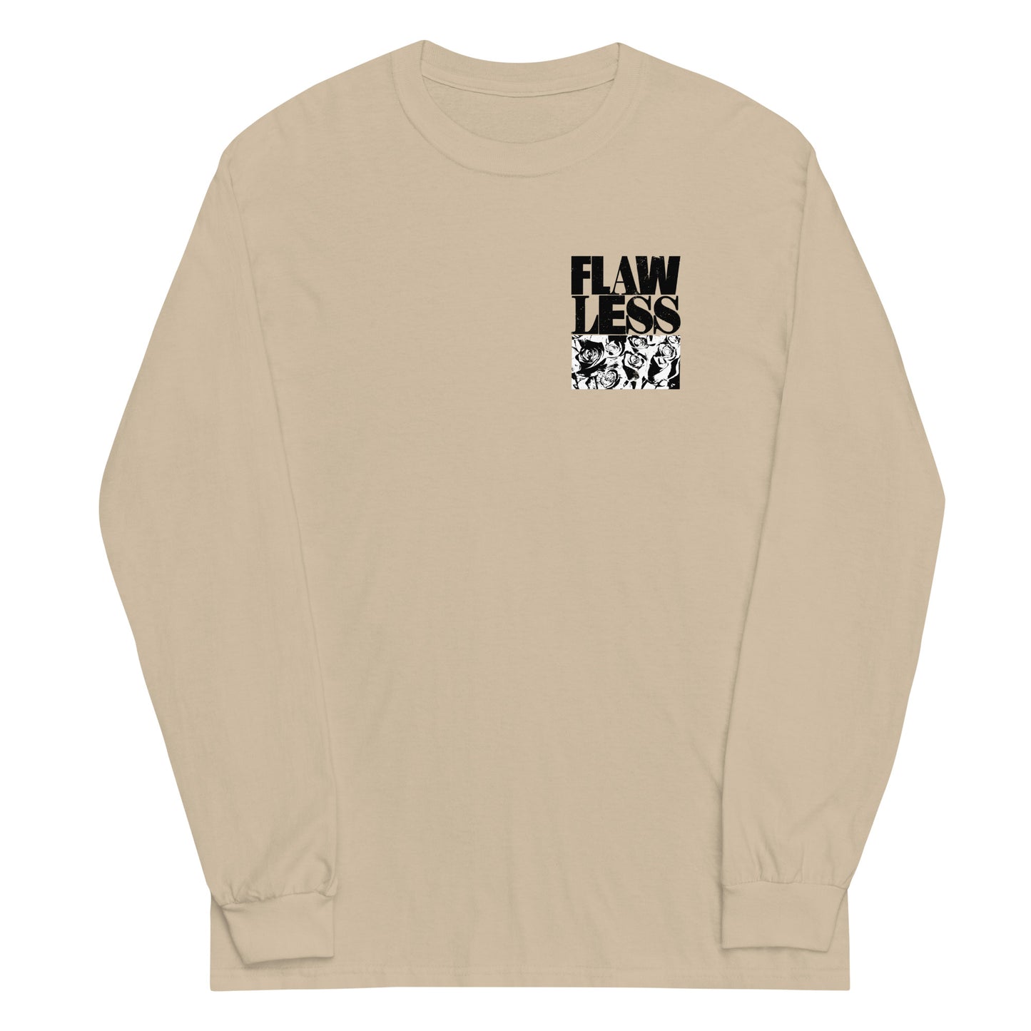 Sand long sleeve Flawless Rose 2.0 Tee, Front, Christian Apparel