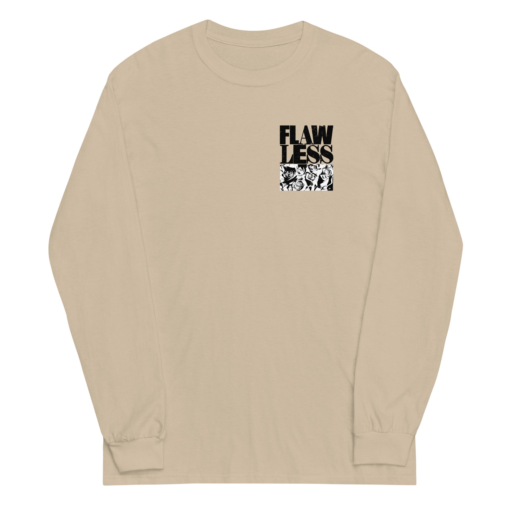 Sand long sleeve Flawless Rose 2.0 Tee, Front, Christian Apparel