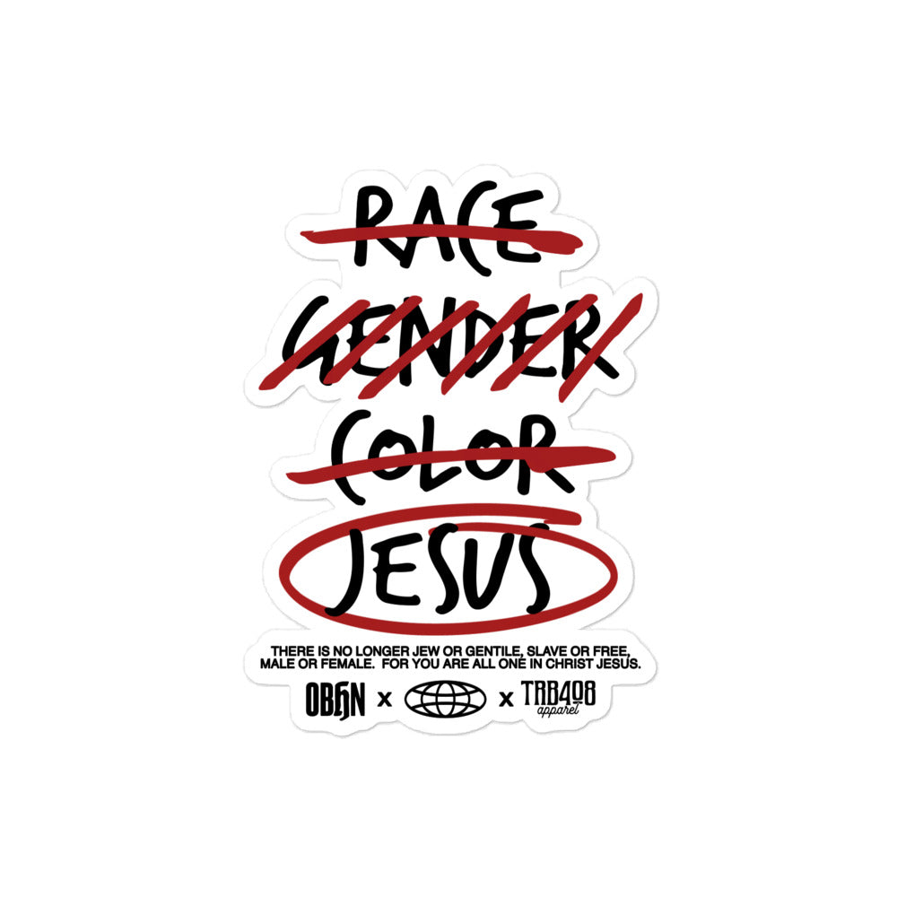 G328 Cross-Out Sticker, Front, Christian Apparel