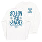 White long sleeve Follow The Leader Tee, Front and Back, Christian Apparel