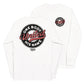 White long sleeve United Retro Ring Tee, Front and Back, Christian Apparel