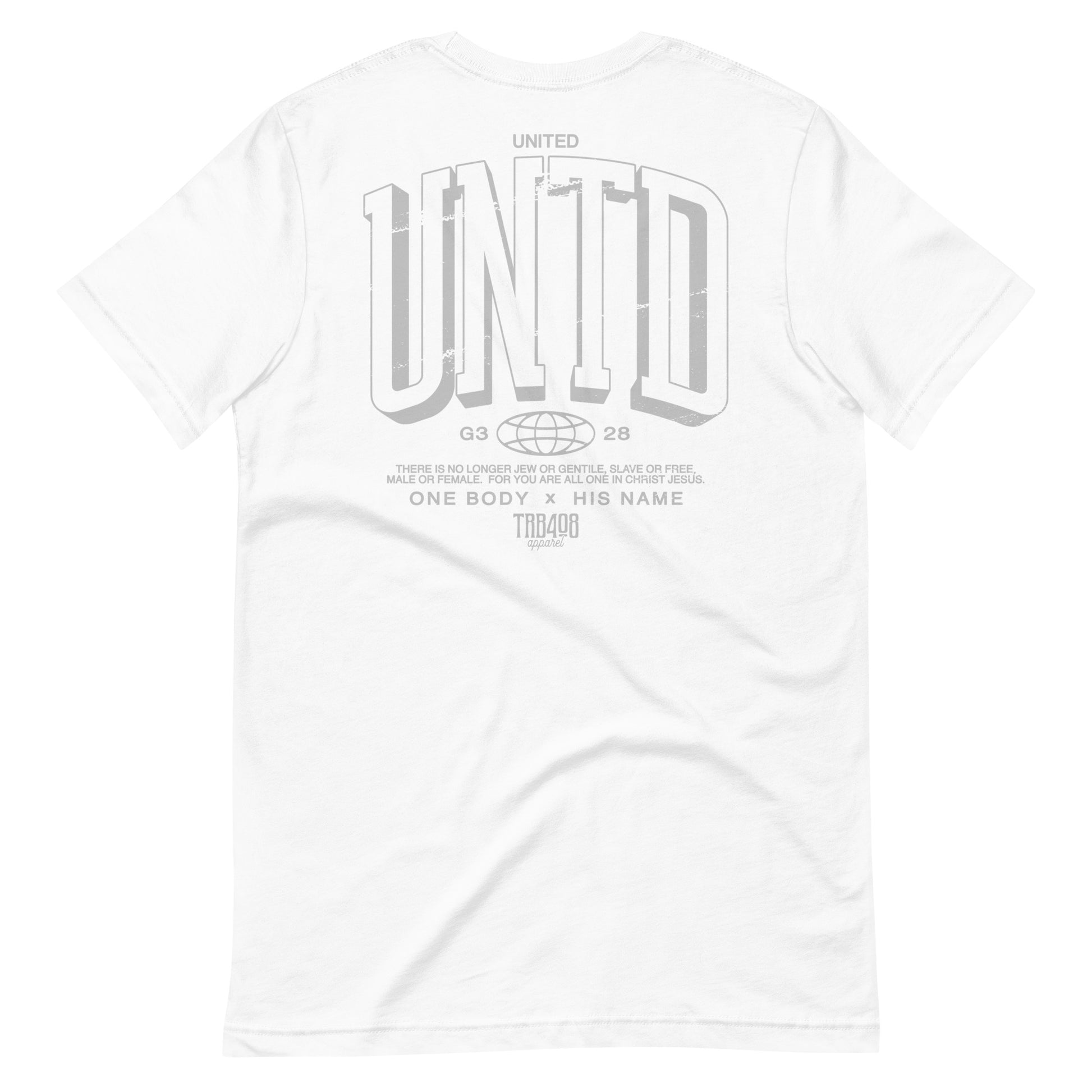 White short sleeve Tall UNTD Tee, Back, Christian Apparel