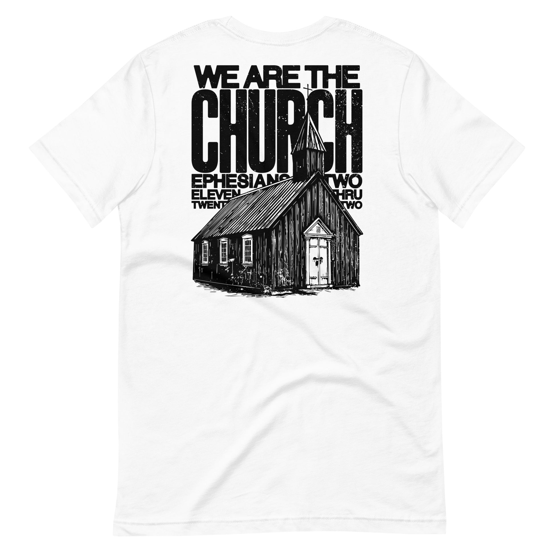 White short sleeve The Church Tee, Back, Christian Apparel