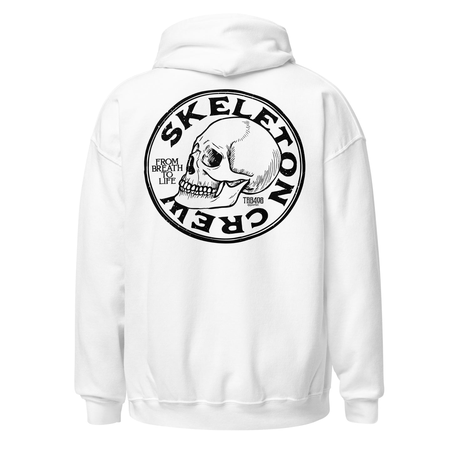 White Skeleton Crew Hoodie, Back, Christian Apparel