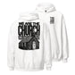 White The Church Hoodie, Front and Back, Christian Apparel