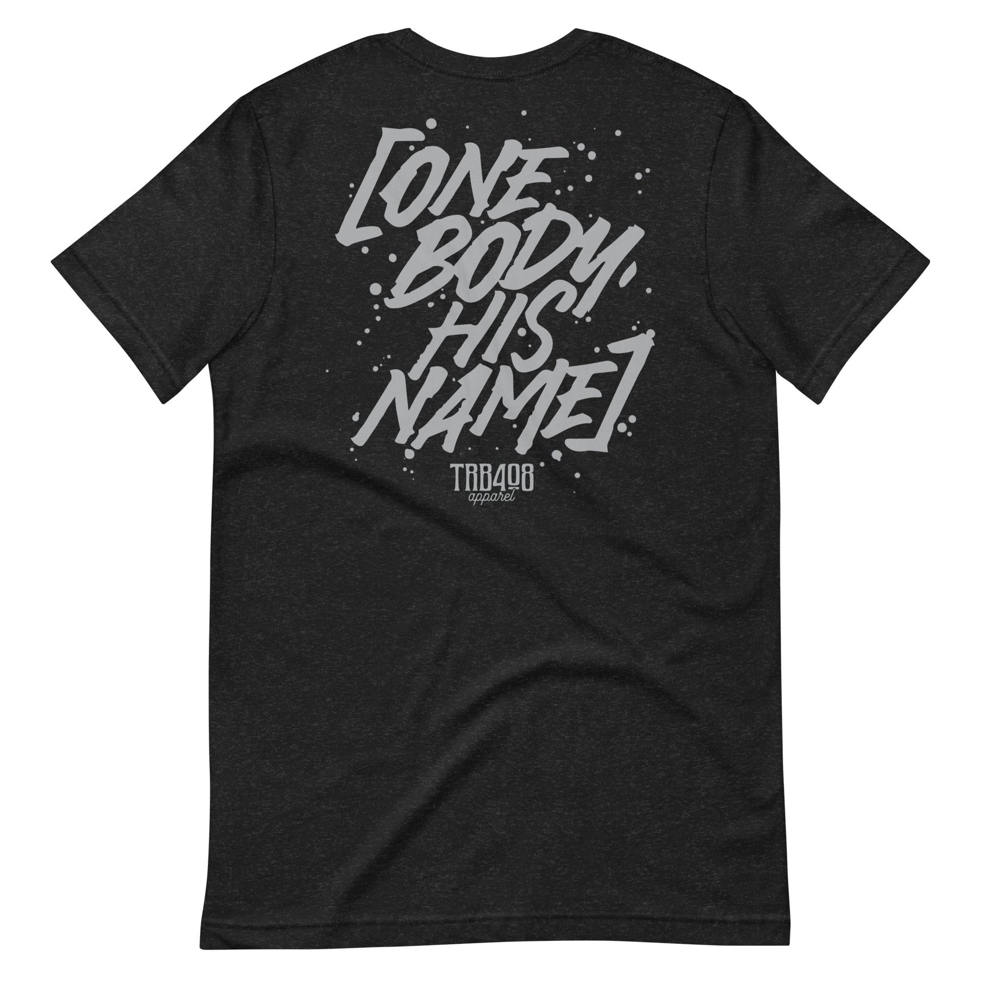 Black short sleeve OBHN Script Tee, Back, Christian Apparel